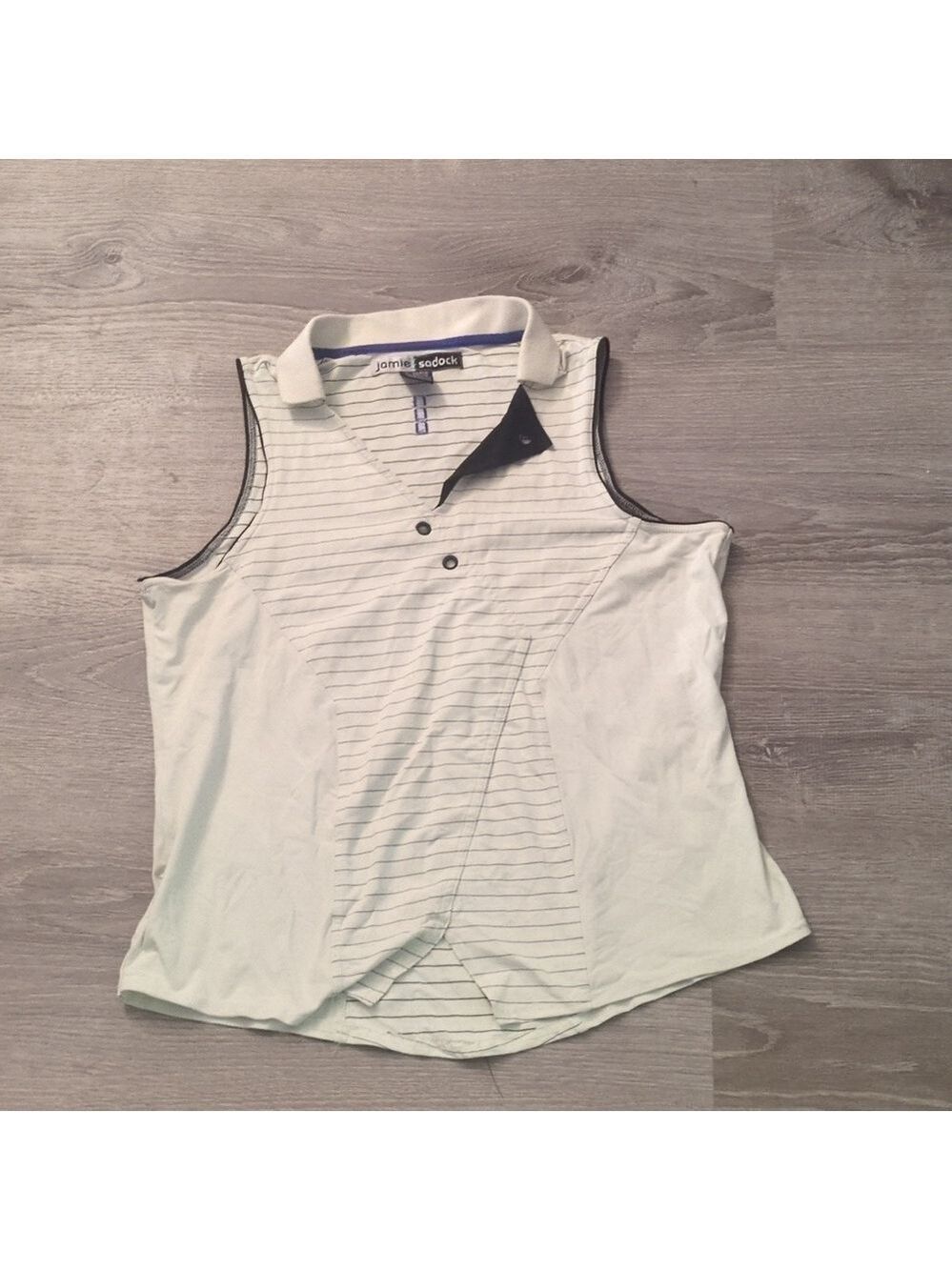 Jamie sadock cream sleeveless golf polo size medium